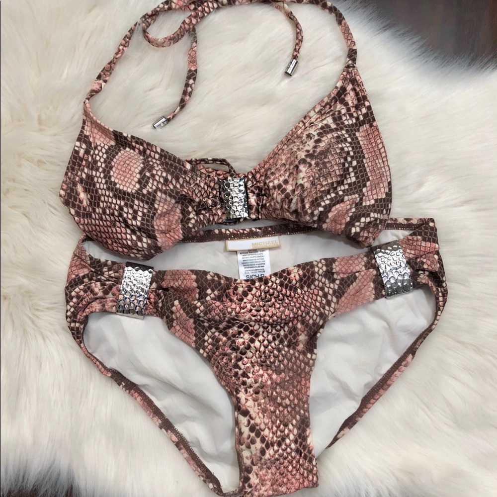 Michael Kors Python Print Bikini Size Small - Gla… - image 2